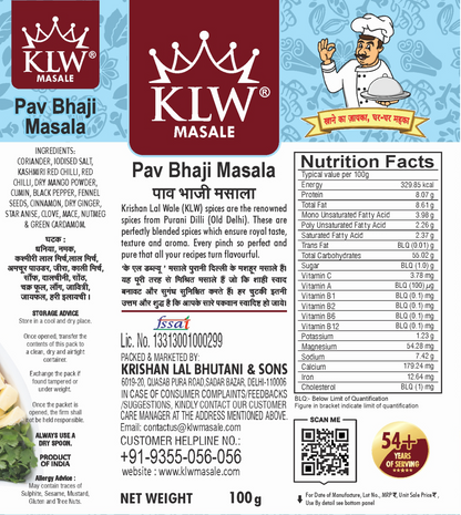 KLW Pav Bhaji Masala 100g