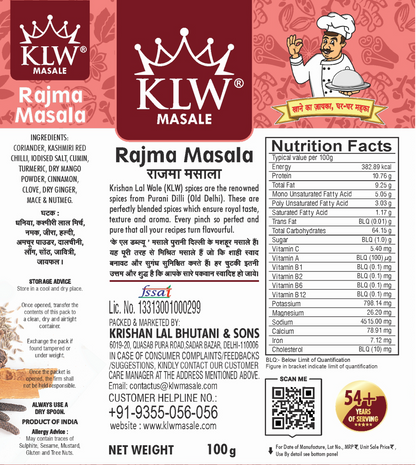 KLW Rajma Masala 100g