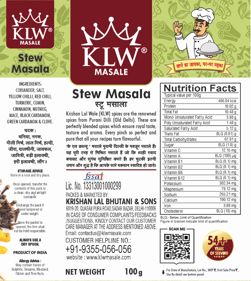 KLW Stew Masala 100g